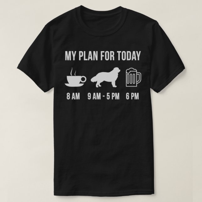 Camiseta El Perro Perro Perro De Terranova Pupa Mi Plan Par (Diseño del anverso)