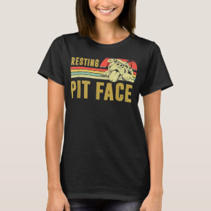 Camiseta El perro vintage Pitbull Resting Pit Face Funny Pi