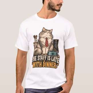 Camiseta El personal llega tarde con la cena