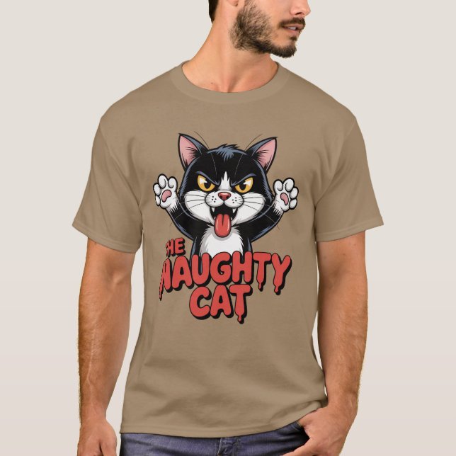 Camiseta El Personalizado De Gato Enfadado El Gráfico De Ga (Anverso)