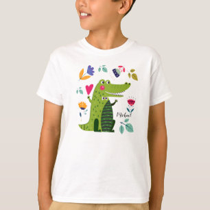 Camiseta El personalizado divertido del cocodrilo embroma