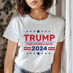 Camiseta El personalizado Donald Trump 2024 recuperó a Esta<br><div class="desc">Muestra tu apoyo con el Personalizado Donald Trump 2024: "Devuélvanse a Estados Unidos". Con el eslogan audaz de "Take America Back" y los colores vibrantes y patrióticos, esta camisa es perfecta para demostrar tu compromiso con la campaña de 2024. Fabricado con tejidos de alta calidad y cómodos, está diseñado para...</div>