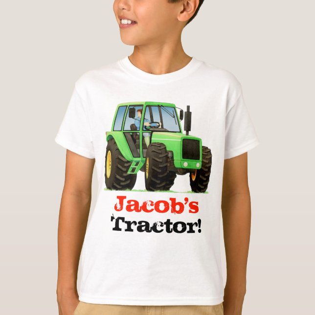 Camiseta El personalizado embroma el tractor de granja (Anverso)