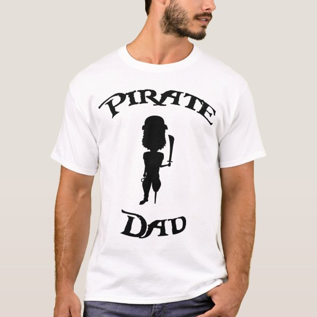 Camiseta El Personalizado gracioso Silhouette Pirate Dad (Anverso)