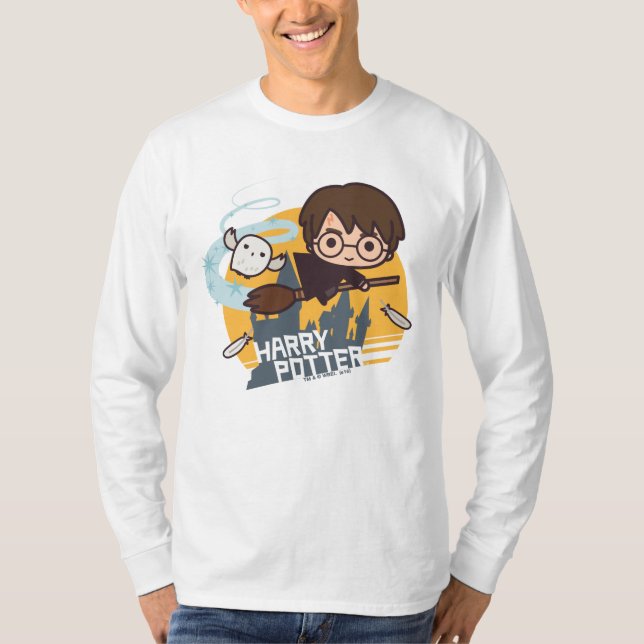 Camiseta El personalizado Harry y Hedwig Flying Past Hogwar (Anverso)