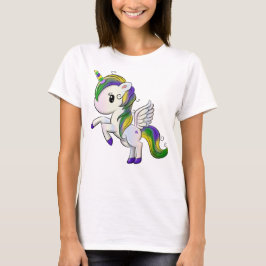 Camiseta El Personalizado lindo Mardi Gras Unicorn Pegasus