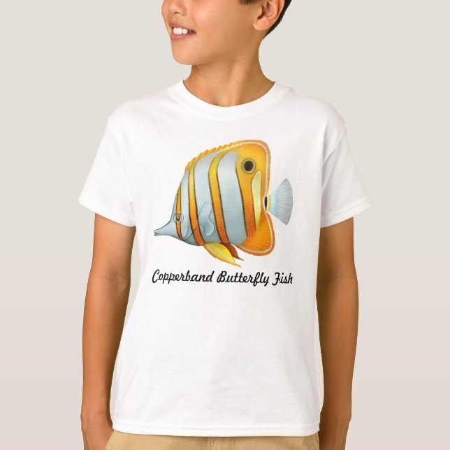 Camiseta El pescado de la mariposa de Copperband embroma la (Anverso)