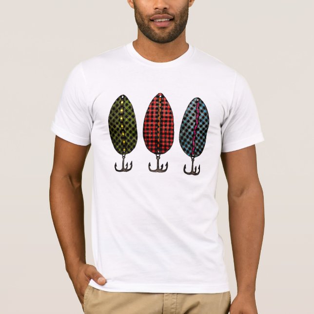 Camiseta El pescado de la tela escocesa engaña las (Anverso)