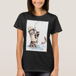Camiseta El pescador de la naturaleza - nutria pesca de tru