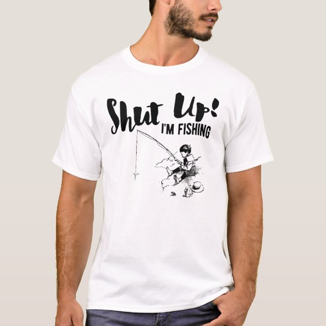 Camiseta El pescador divertido me cerró para arriba está (Anverso)