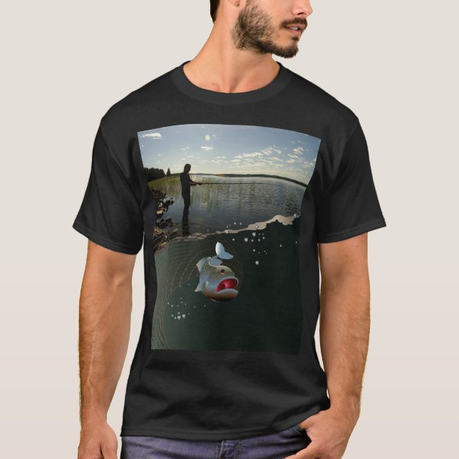 Camiseta El pescador ​ ​ ​ ​ ​ ​. Pesca feliz (Anverso)