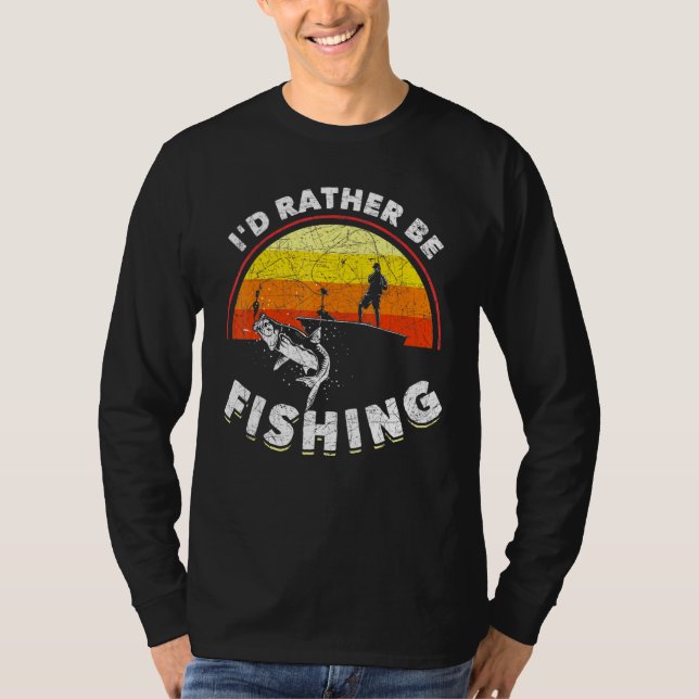 Camiseta El Pescador Prefiere Pescar Pesca Retro (Anverso)