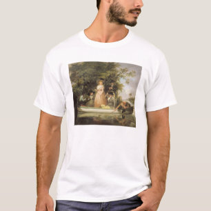 Camiseta El pescar con caña del fiesta (aceite en lona)