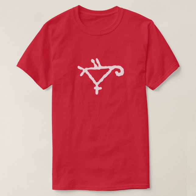 Camiseta El petroglifo de un loro estilizado (Diseño del anverso)