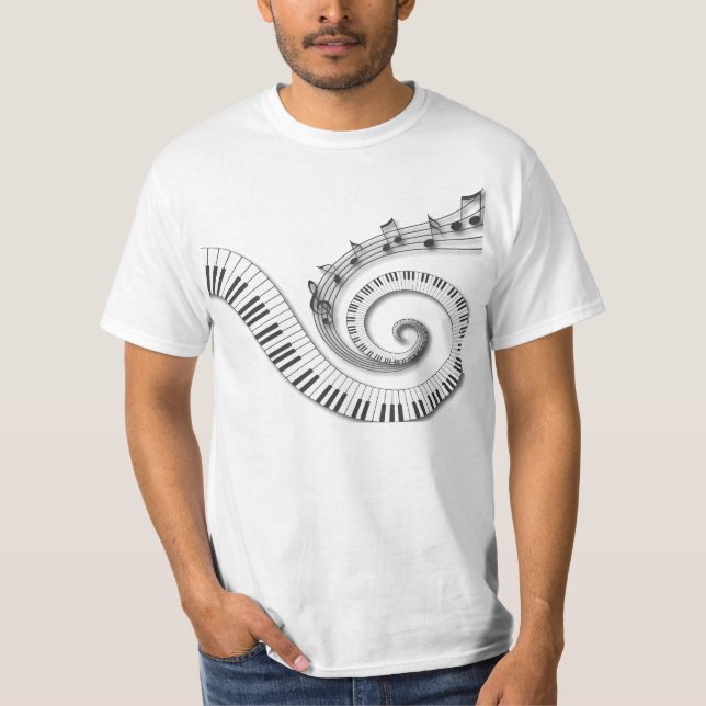 Camiseta El piano cierra notas de la música (Anverso)