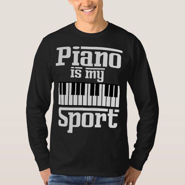 Camiseta El piano es mi músico del teclado musical deportiv (Anverso)