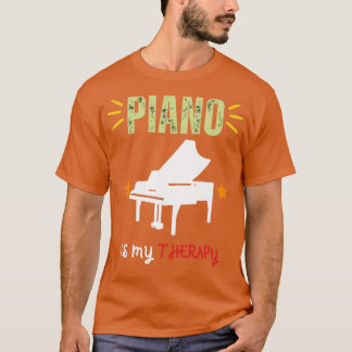 Camiseta El piano es mi terapia amante del piano pianista V