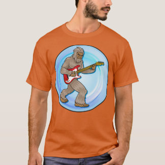 Camiseta El pie delantero Sasquatch jugando una guitarra