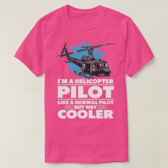Camiseta El piloto de helicópteros Guay volando largo (Diseño del anverso)