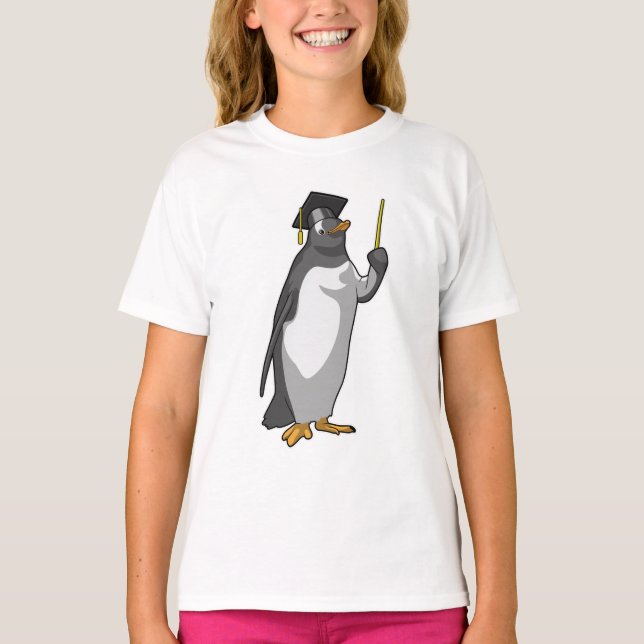 Camiseta El pingüino como profesor con puntero (Anverso)