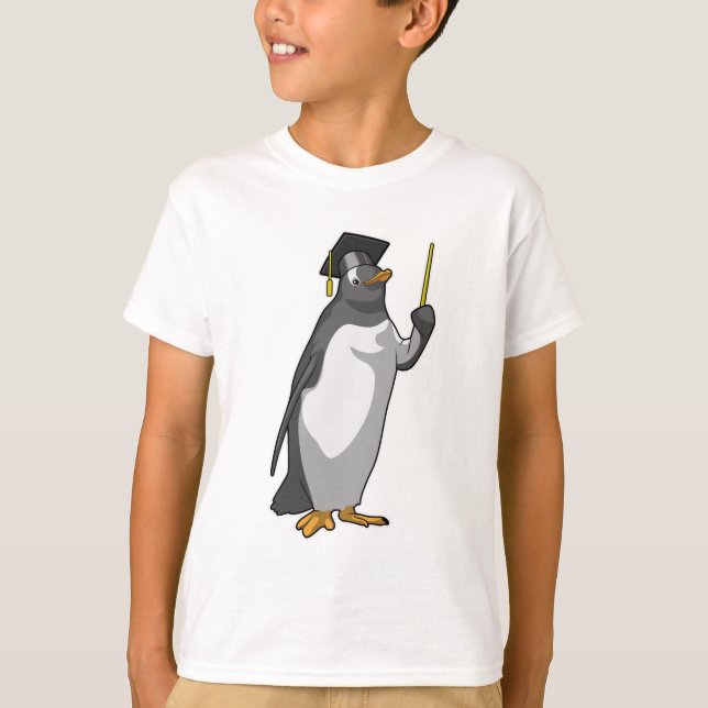 Camiseta El pingüino como profesor con puntero (Anverso)