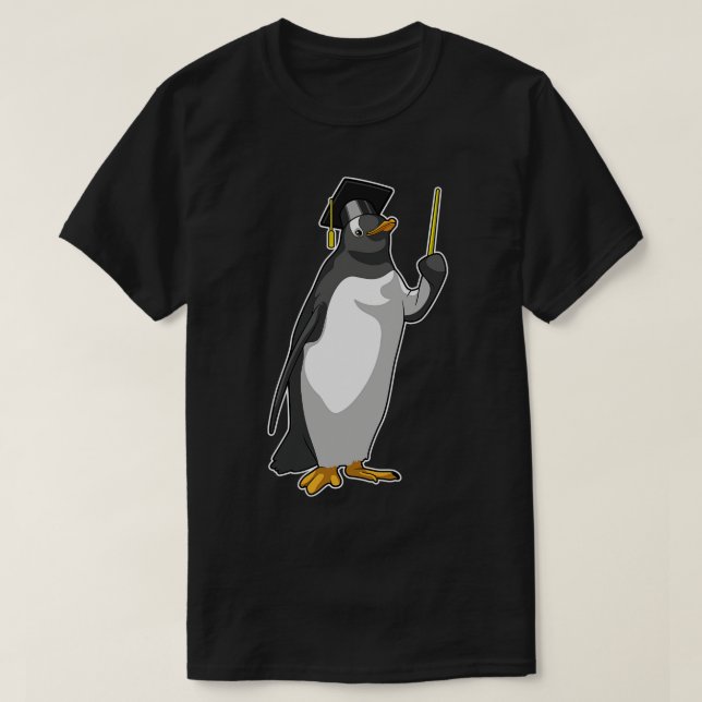 Camiseta El pingüino como profesor con puntero (Diseño del anverso)
