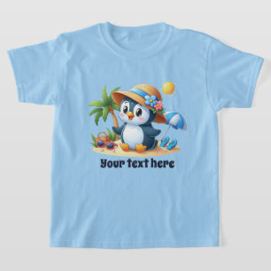 Camiseta El pingüino de playa más lindo agrega chicas de te