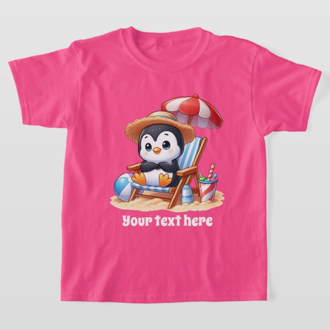 Camiseta El pingüino de playa más lindo agrega chicas de te (Distribución)