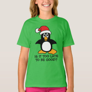 Camiseta El pingüino divertido del navidad es él demasiad