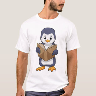 Camiseta El pingüino está nervioso con el libro