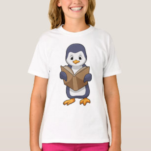 Camiseta El pingüino está nervioso con el libro