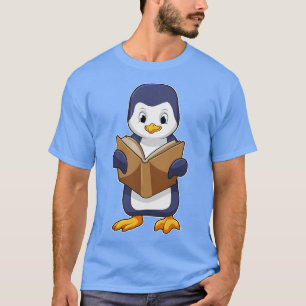 Camiseta El pingüino está nervioso con el libro