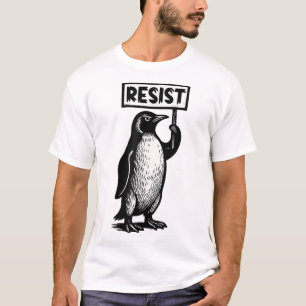 Camiseta El pingüino gracioso se resiste a la protesta, no