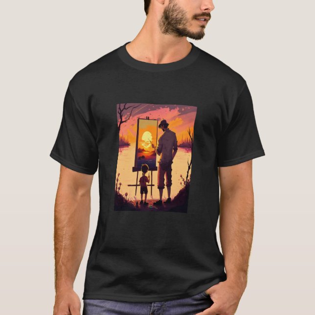 Camiseta El pintor pintador de pintura paisajista papá al a (Anverso)