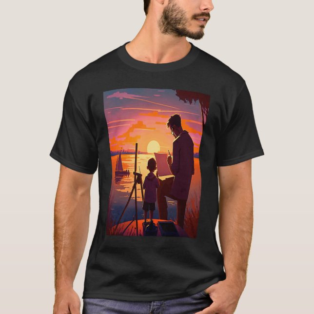 Camiseta El pintor pintador de pintura paisajista papá al a (Anverso)