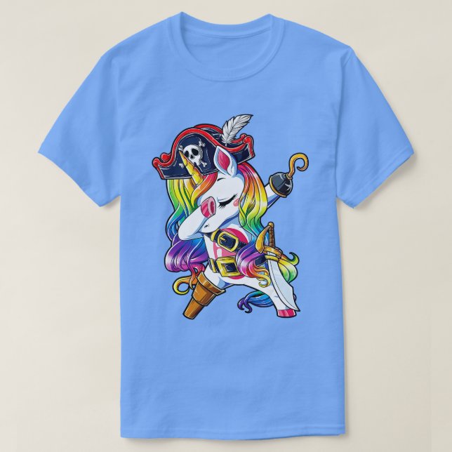 Camiseta El pirata Dabbing Unicorn Jolly Roger Costume niño (Diseño del anverso)