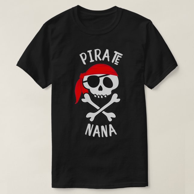 Camiseta El pirata de mujeres Nana Jolly Roger VNeck (Diseño del anverso)