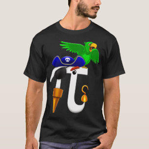 Camiseta El pirata del día del PI T Shirt Math Geek Parrot