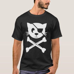 Camiseta El pirata del gato acaba de Roger bandera Skull y 