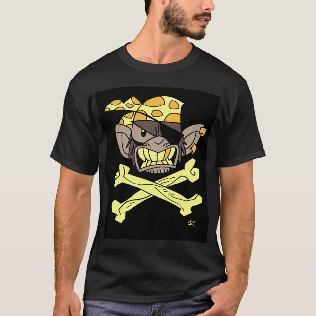 Camiseta El pirata Monkeys amarillo de la bandera (Anverso)