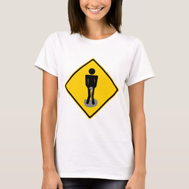 Camiseta El pis jadea la señal de tráfico (Anverso)