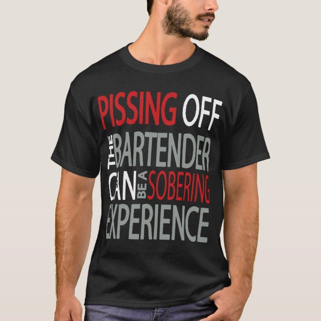 Camiseta El Pissing del t adulto divertido del camarero del (Anverso)