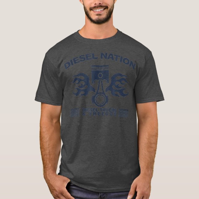 Camiseta El pistón de la nación diesel aviva camiones diese (Anverso)