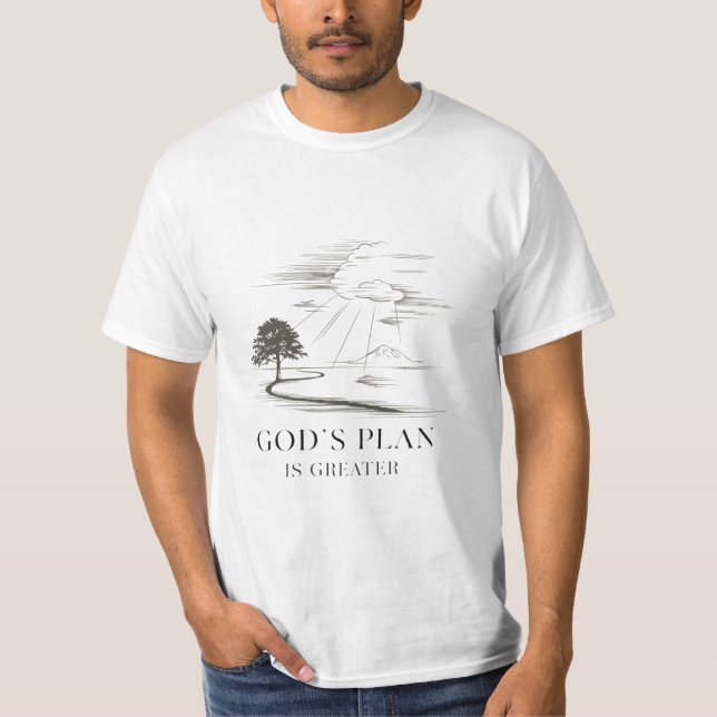 Camiseta El plan de Dios es mayor: cristianos Inspiradores (Anverso)