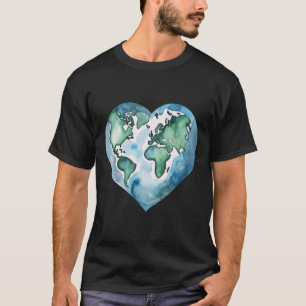 Camiseta El planeta del corazón del Día de la Tierra Día de