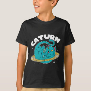 Camiseta El planeta gato astronauta Saturno Astronomía de l