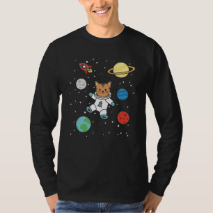 Camiseta El planeta gato astronauta Tierra marea el espacio