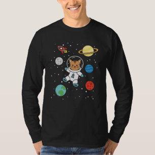Camiseta El planeta gato astronauta Tierra marea el espacio