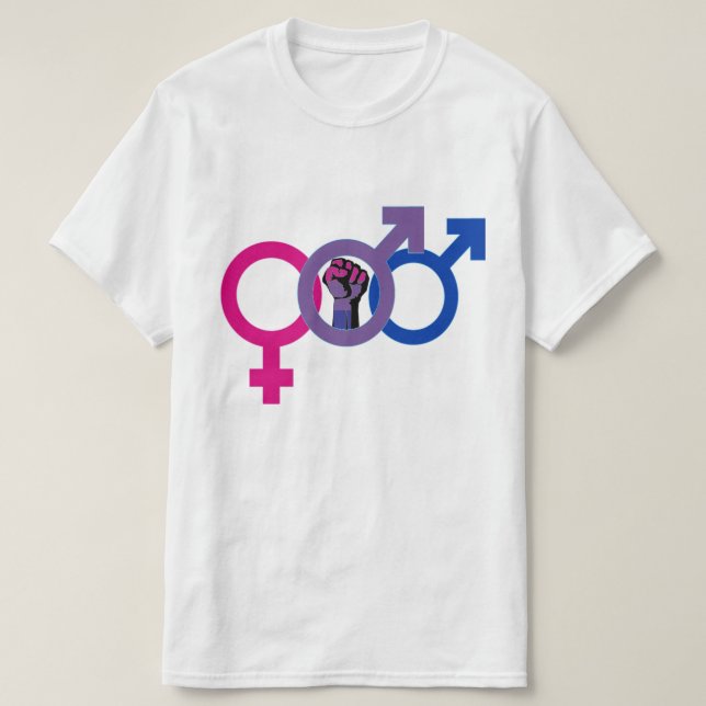 Camiseta El poder del hombre bisexual LGBTQ+ (Diseño del anverso)