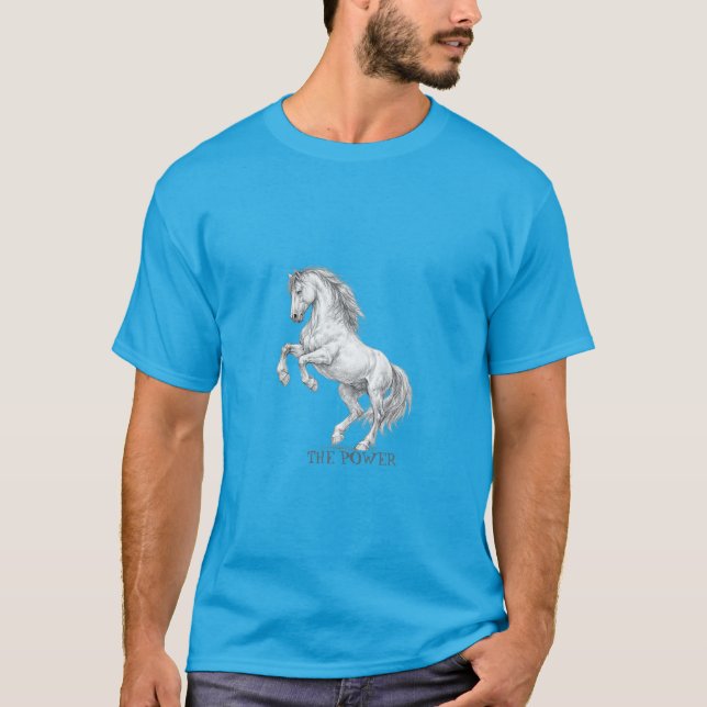 Camiseta El Poder del Semental | Gráfico de Caballo Majestu (Anverso)